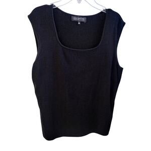 Jones New York Collection Platinum Black Knit Sleeveless Blouse - L